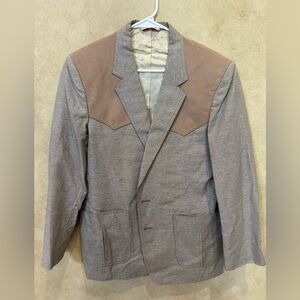 The Westerner classic suit 42 regular suede accent. Trousers 34x31. Retro 1970s